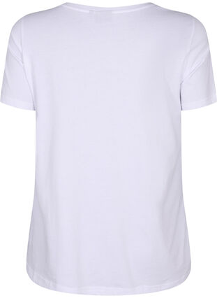 T-Shirt aus Baumwolle mit Aufdruck, Bright White FLOWER, Packshot image number 1