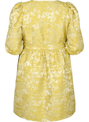 Kurzes Wrap-Kleid mit 3/4-Ärmeln, Pear Liqueur, Packshot image number 1