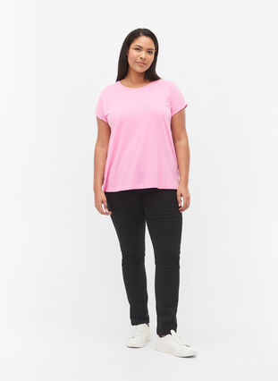 Kurzärmeliges T-Shirt aus einer Baumwollmischung, Rosebloom, Model image number 2