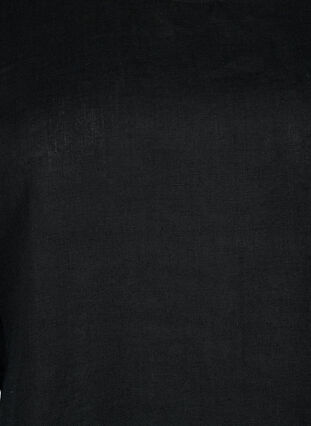 Kurzärmelige Bluse aus 100% Leinen, Black, Packshot image number 2