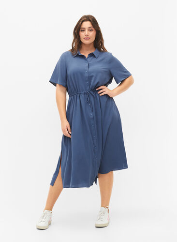 Kurzärmeliges Shirt-Kleid, Vintage Indigo, Model image number 0