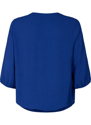 Bluse mit Smok und 3/4-Ärmeln, Blue Depths, Packshot image number 1