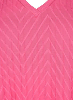 Kurzärmeliges Kleid mit Struktur , Shocking Pink, Packshot image number 2
