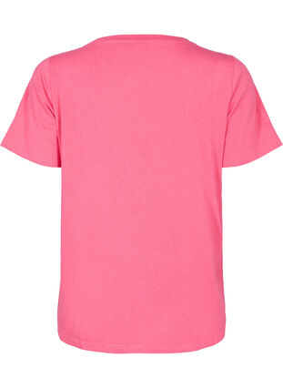 Baumwoll-T-Shirt mit Aufdruck und kurzen Ärmeln, Hot Pink Create, Packshot image number 1