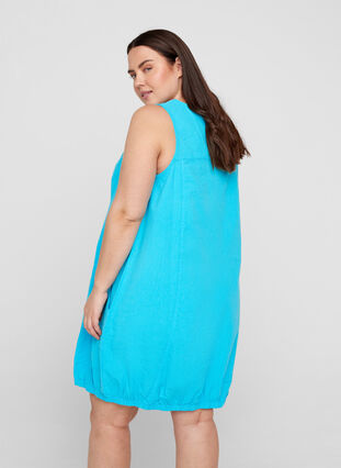 Ärmelloses Kleid aus Baumwolle, River Blue, Model image number 1