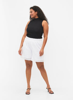 Shorts mit strukturiertem Muster, Bright White, Model image number 1
