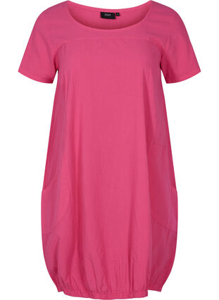 Kurzarm Kleid aus Baumwolle, Beetroot Purple, Packshot image number 0