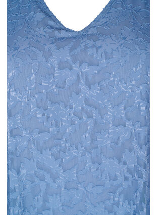 Kurzärmeliges Kleid mit Struktur, Coronet Blue, Packshot image number 2