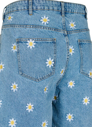 Hochtaillierte Mille Shorts mit Blumenstickerei, Light Blue Flower, Packshot image number 3