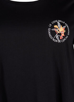 T-Shirt aus Baumwolle mit Aufdruck, Black W. Chest print, Packshot image number 2