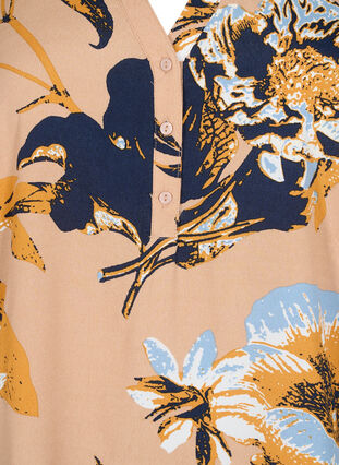 Bluse aus Viskose mit 3/4 Ärmeln, Blue Flower AOP, Packshot image number 2