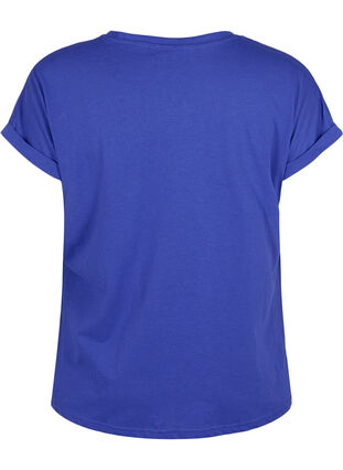 Kurzärmeliges T-Shirt aus einer Baumwollmischung, Royal Blue, Packshot image number 1