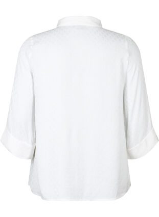 Hemd aus Viskose mit Ton-in-Ton-Muster, Bright White, Packshot image number 1