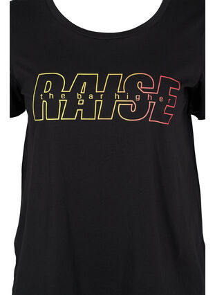 Trainings-T-Shirt mit Print, Black w. Raise, Packshot image number 2