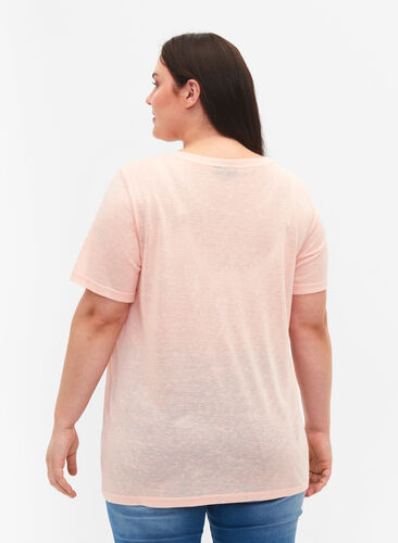 T-Shirt mit Nieten und Rundhalsausschnitt, Pale Blush, Model image number 1
