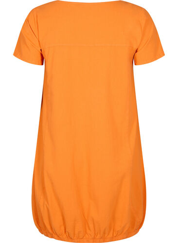 Kurzarm Kleid aus Baumwolle, Orange Tiger, Packshot image number 1