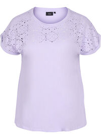 Lockeres T-Shirt mit Broderie anglaise