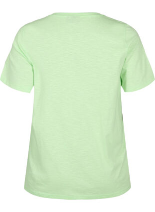 Kurzärmeliges Basic T-Shirt mit V-Ausschnitt, Paradise Green, Packshot image number 1