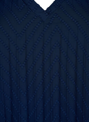 Kurzärmeliges Kleid mit Struktur , Navy Blazer, Packshot image number 2