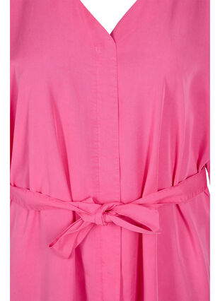 Kleid mit 3/4-Ärmeln und Bindeband, Shocking Pink, Packshot image number 2