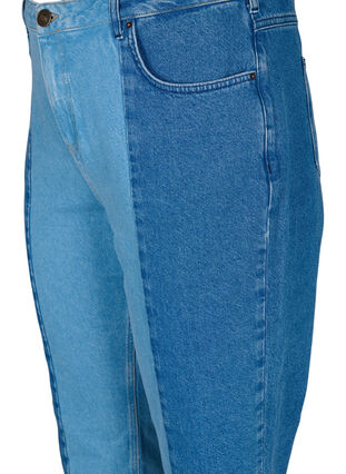 Cropped Vera jeans mit Colorblock, Blue denim, Packshot image number 2