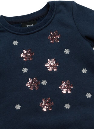 Weihnachts-Sweatshirt für Kinder, Night Sky Snow, Packshot image number 2