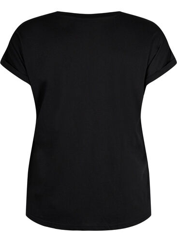 Kurzärmeliges T-Shirt aus einer Baumwollmischung, Black, Packshot image number 1