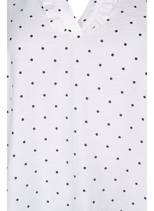Punktebluse mit 3/4-Ärmeln aus Viskose, White Dot, Packshot image number 2