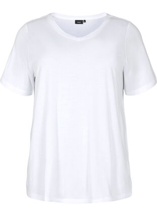 Kurzärmeliges T-Shirt mit A-Linie, Bright White, Packshot image number 0