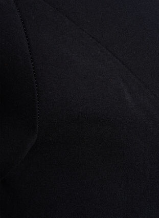 Unifarbenes Kleid mit 3/4 Ärmeln und Schlitz, Black, Packshot image number 3