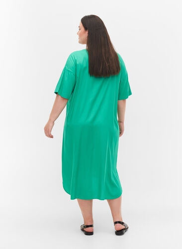 Kurzärmeliges Hemdkleid aus Viskose, Holly Green, Model image number 1