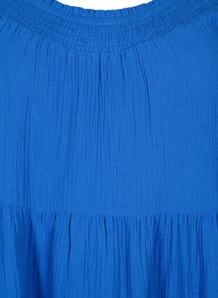 Einfarbiges Trägerkleid aus Baumwolle, Victoria blue, Packshot image number 2