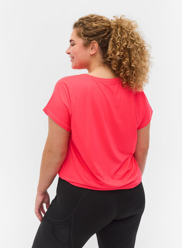 Einfarbiges Trainings-T-Shirt, Diva Pink, Model image number 1