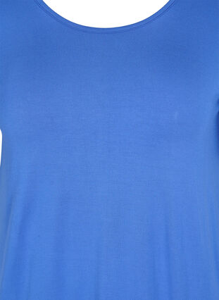 Kurzarm Kleid aus Viskose mit Rückendetail , Dazzling Blue, Packshot image number 2