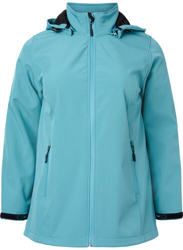 Softshell-Jacke mit abnehmbarer Kapuze, Brittany Blue, Packshot image number 0