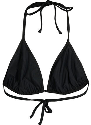 Triangel-Bikinioberteil mit Kreppstruktur, Black, Packshot image number 1