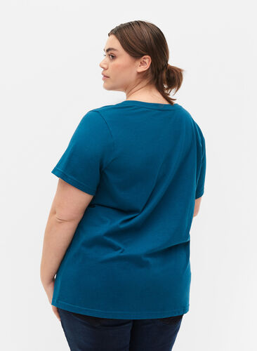 Baumwoll-T-Shirt mit Print-Detail, Blue Coral SAINT, Model image number 1