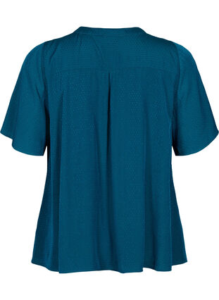 Kurzärmeliges Hemd mit Punktmuster, Deep Teal, Packshot image number 1