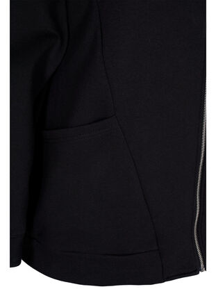 Sweat-Cardigan mit Kapuze und Taschen, Black, Packshot image number 3