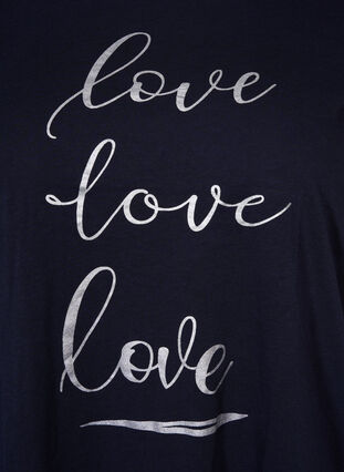Kurzärmeliges Baumwoll-T-Shirt mit Print, Night Sky Love Love, Packshot image number 2