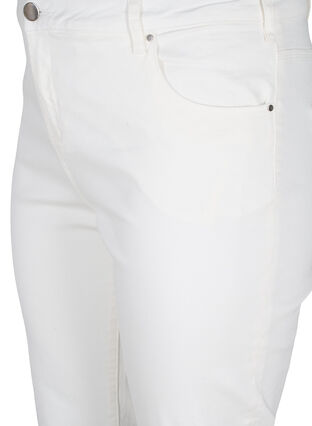 7/8-Jeans mit Fransensaum und hoher Taille, White, Packshot image number 2