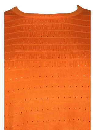 Strukturierte Strickbluse mit Rundhals, Vibrant Orange, Packshot image number 2