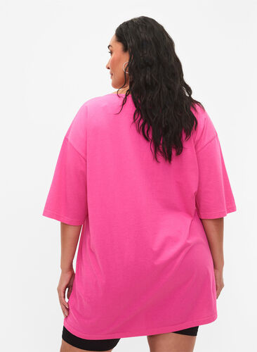 Overssize Baumwoll-T-Shirt mit Print	, Shocking Pink ÉTOILÉ, Model image number 1