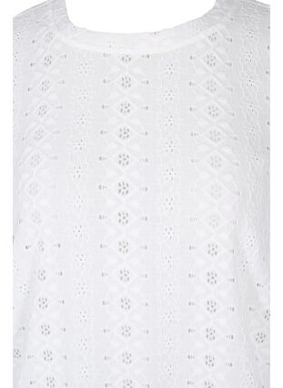 Bluse mit Stickerei und 1/2-Ärmel, Bright White, Packshot image number 2