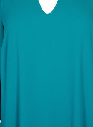 Langärmliges Kleid mit V-Ausschnitt, Deep Lake, Packshot image number 2