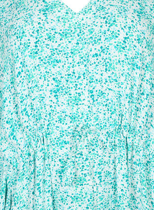 Viskose Kaftan Kleid mit Druck, Green Dot, Packshot image number 2