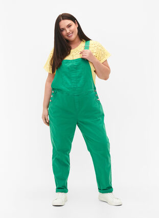 Farbiger Jeans-Overall, Holly Green, Model image number 0