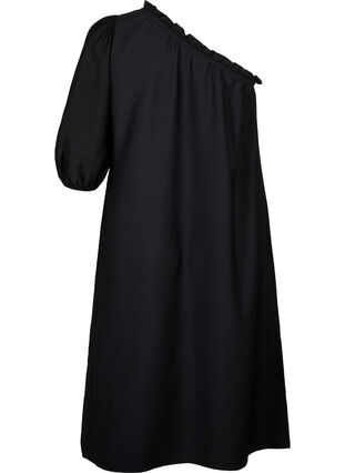 One-Shoulder-Kleid aus Viskose, Black, Packshot image number 1