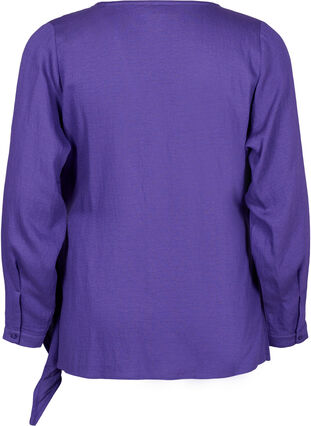 Langärmelige Bluse aus Viskose in Wickeloptik, Prism Violet, Packshot image number 1
