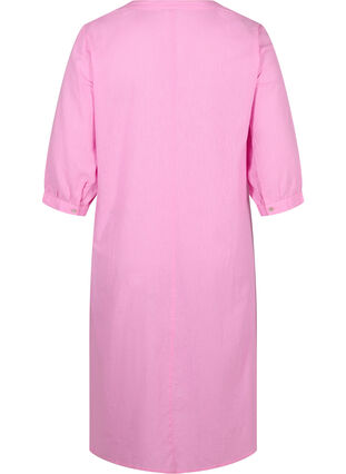 Langes Shirt-Kleid mit 3/4-Ärmeln, Begonia Pink, Packshot image number 1